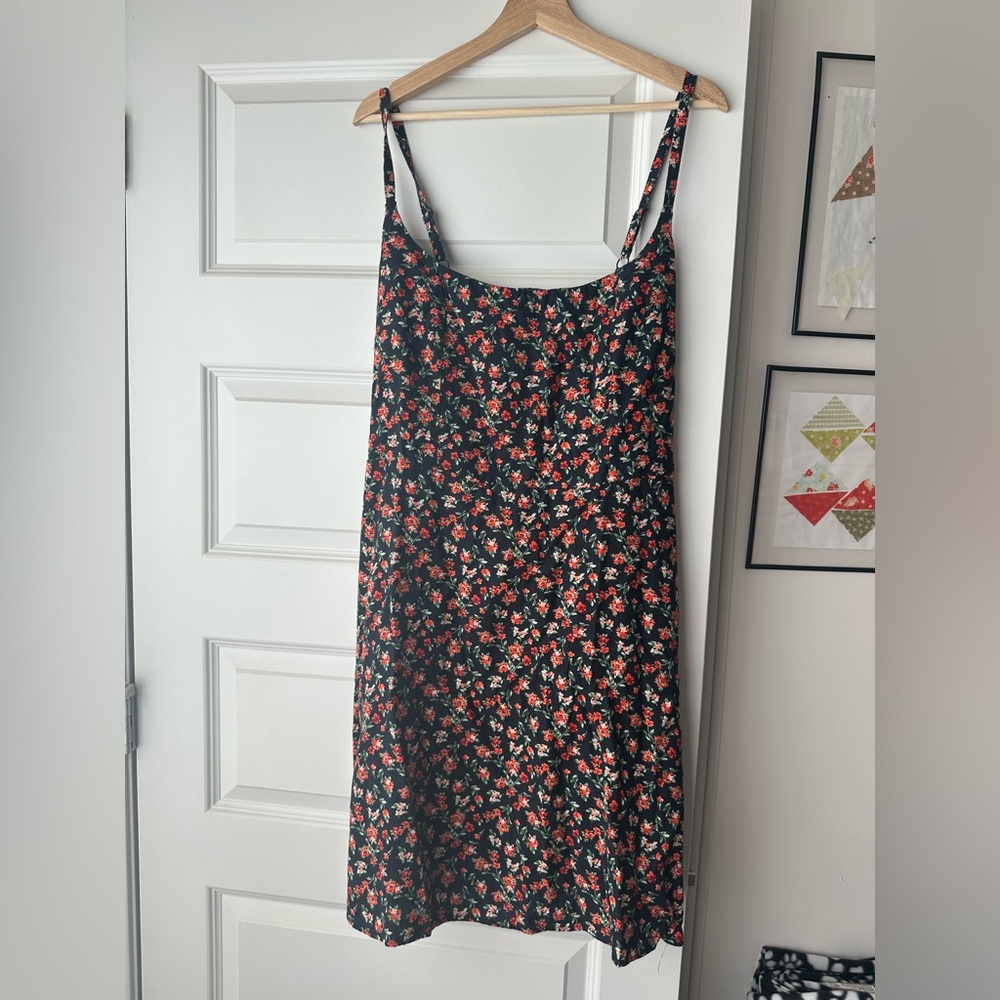 Old Navy Tall Black and Red Floral Maxi Dress